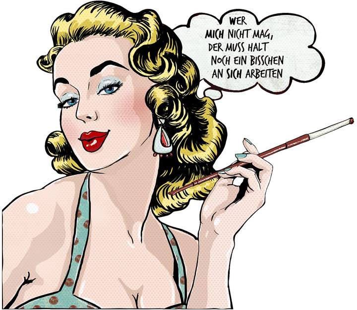 Pro Art Wandschild Woman Smoke