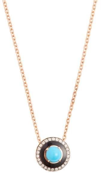 SELIM MOUZANNAR Diamond, turquoise & pink-gold Mina necklace