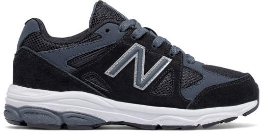 Black & Gray-Accent 888 Suede Running Shoe - Boys