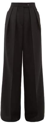 Acne Studios Pristine Pleated Canvas Wide Leg Trousers - Womens - Black