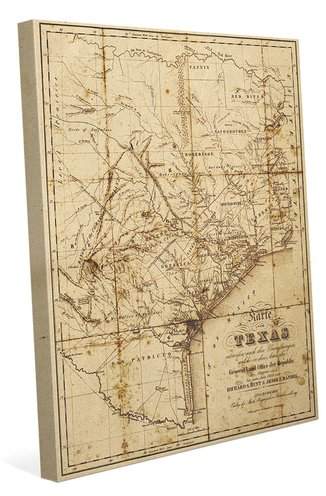 Click Wall Art 'Sepia Texas Map' Graphic Art on Wr...