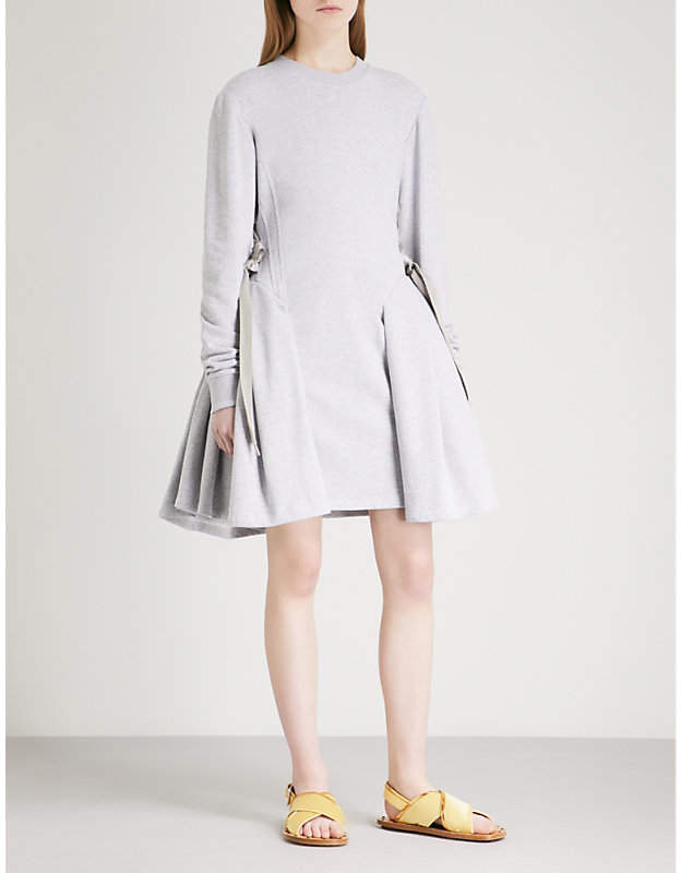 Fyodor Golan Lace-up cotton-blend mini dress