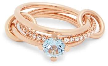 SPINELLI KILCOLLIN Astral aquamarine, diamond & rose-gold ring