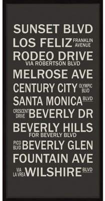 Marmont Hill Los Angeles Streets 12-Inch x 24-Inch Framed Wall Art