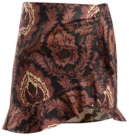 Mouna floral-print ruffle mini skirt