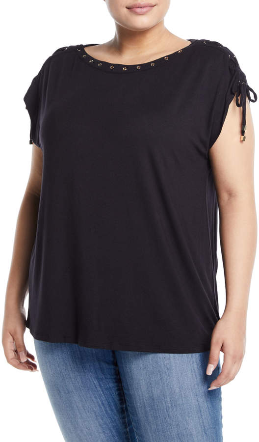 Carmen By Lace-Up Shoulder Tee, Plus Size