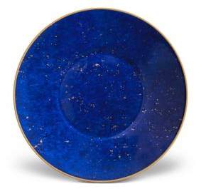 Lapis-Look Limoges Porcelain & 24K Gold Saucer