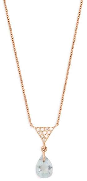 Diamond, topaz & rose-gold necklace