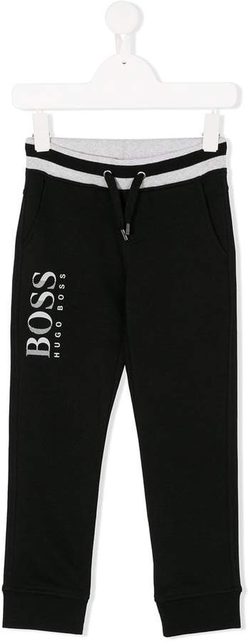 Boss Kids logo print track pants