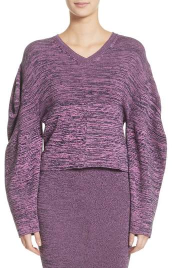 Cotton Mouline Puff Sleeve Sweater