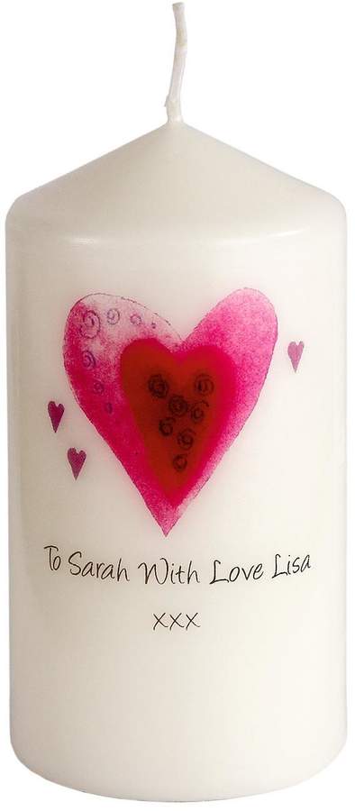 Personalised Hearts Candle