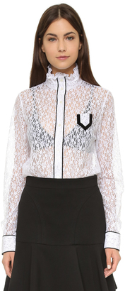 No. 21 Lace High Collar Blouse