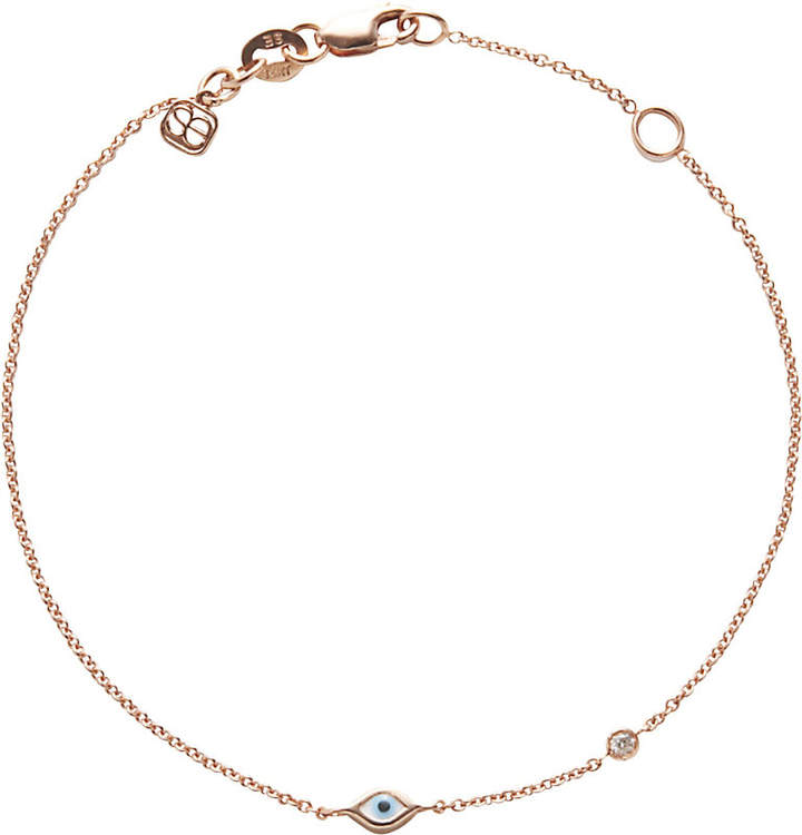 The Alkemistry Sydney Evan Evil eye 14ct rose-gold and diamond chain bracelet