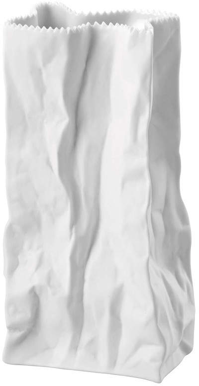 Tütenvase, 22 cm, Weiß-matt poliert