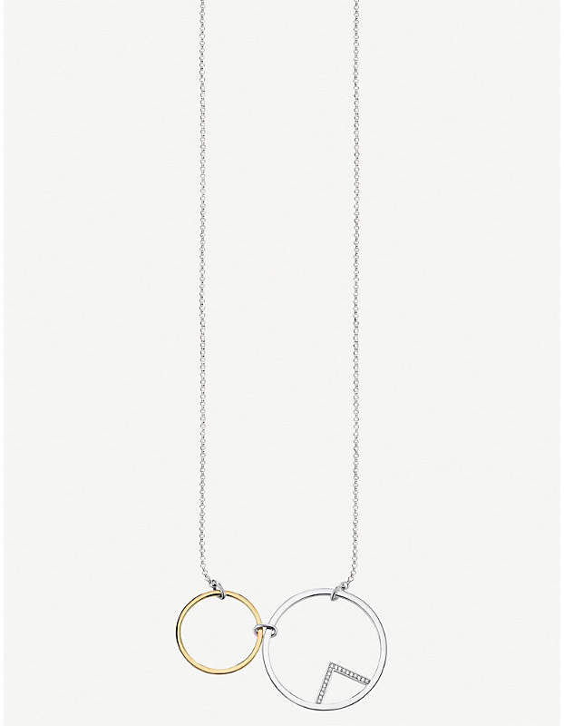 Glam & Soul Circle sterling silver and 18ct gold-plated necklace