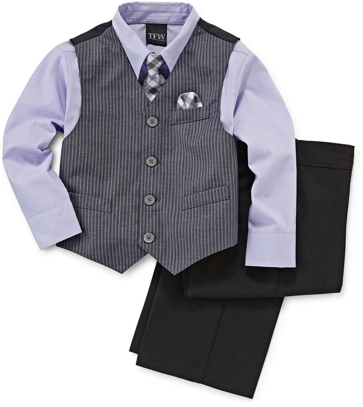 JCPenney TFW 4pc. Dress Shirt, Tie, Vest and Pants Set Boys 410