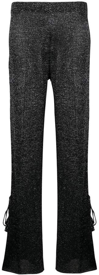 lamé flared trousers