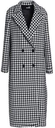 Double-Breasted Houndstooth Tweed Coat