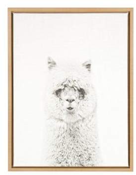 Kate and Laurel Kate And Laurel Sylvie Hairy Alpaca Natural Framed Canvas Wall Art