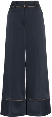 Peter Pilotto High-waisted contrast trim wide-leg trousers