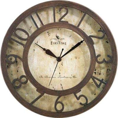 FirsTime® Brown Crackle Wall Clock in Oil Rubbed Bronze
