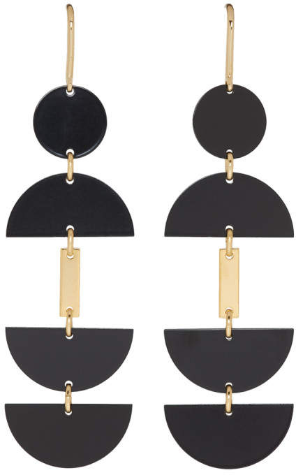 Black and Gold Seriously Earrings