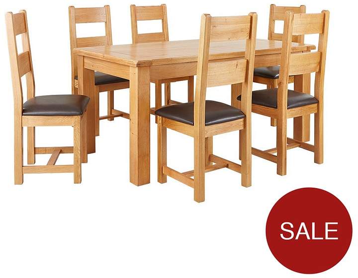 Oakland 170cm Solid Wood Dining Table + 6 Oakland Chairs