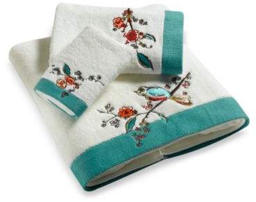 Simply Fine Chirp Embroidered Fingertip Towel