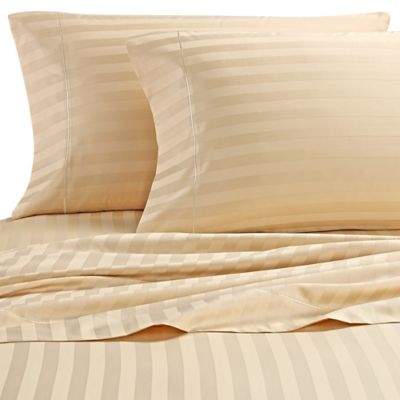 Damask Stripe 500-Thread-Count PimaCott® Standard Pillowcases in Honey (Set of 2)