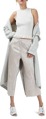 Topshop Pleated Crop Trousers (Regular & Petite)