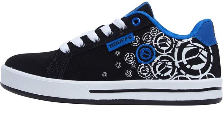 Boys Spectrum Printed Skate Shoes Black/White/Royal