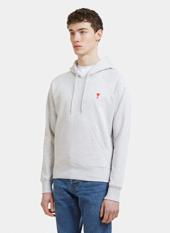 Logo Embroidered Hooded Sweatshirt in Grey