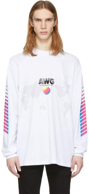 White Long Sleeve awg Corporate T-shirt