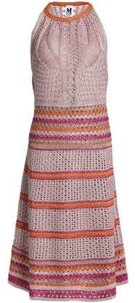 Metallic Pointelle-Knit Dress