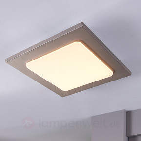 Eckige LED-Deckenlampe Mariella, nickel matt