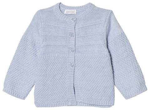 Pale Blue Textured Knit Cardigan