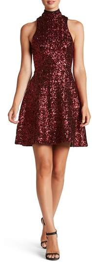 Stevie Sequin Fit & Flare Dress