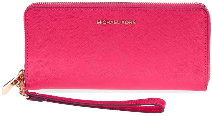 Michael Kors Jet Set Tavel Leather Continental Wallet - Ultra Pink - ONE COLOR - STYLE
