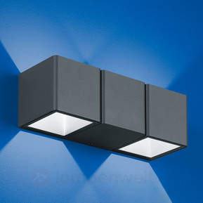 Zweiflammige LED-Außenwandleuchte Tessa dunkelgrau