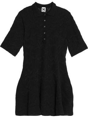 Pointelle-Knit Mini Shirt Dress