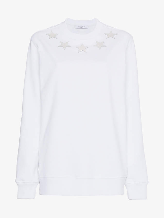 cotton sweatshirt with star appliqués