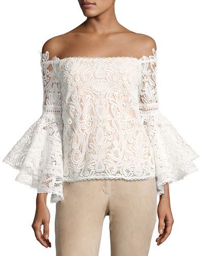 Thea Off-the-Shoulder Lace Top