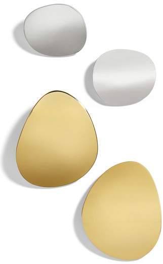 Set of 2 Organic Metal Statement Stud Earrings