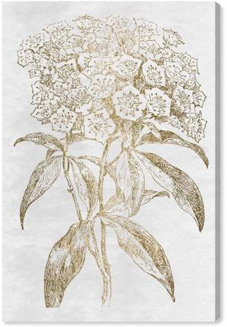 Floral Sketch Gold Canvas Wall Art