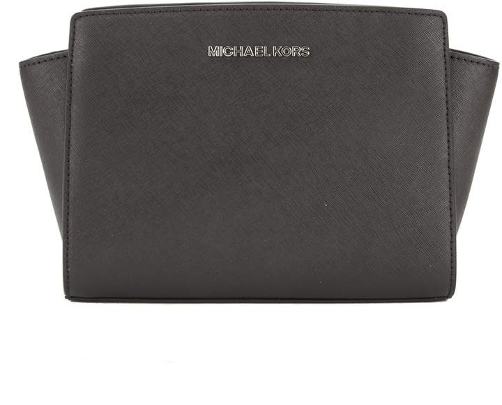 Michael Kors Black Saffiano Leather Medium Selma Crossbody (New with Tags) - BLACK - STYLE