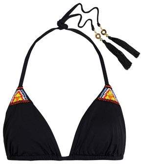 Bead-Embellished Triangle Bikini Top