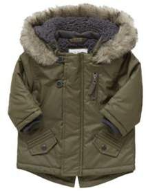 Faux Fur Trim Coated Parka