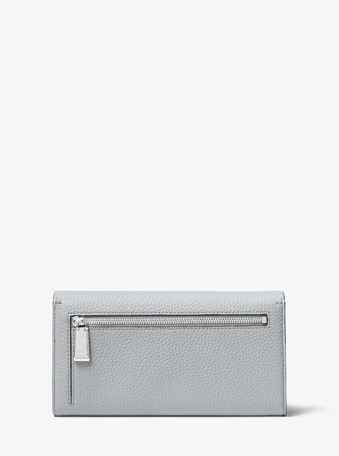 Michael Kors Bancroft Pebbled Calf Leather Continental Wallet - PEARL GREY - STYLE