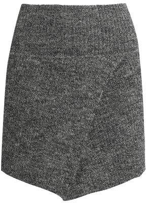 Asymmetric Mélange Wool-Blend Mini Skirt