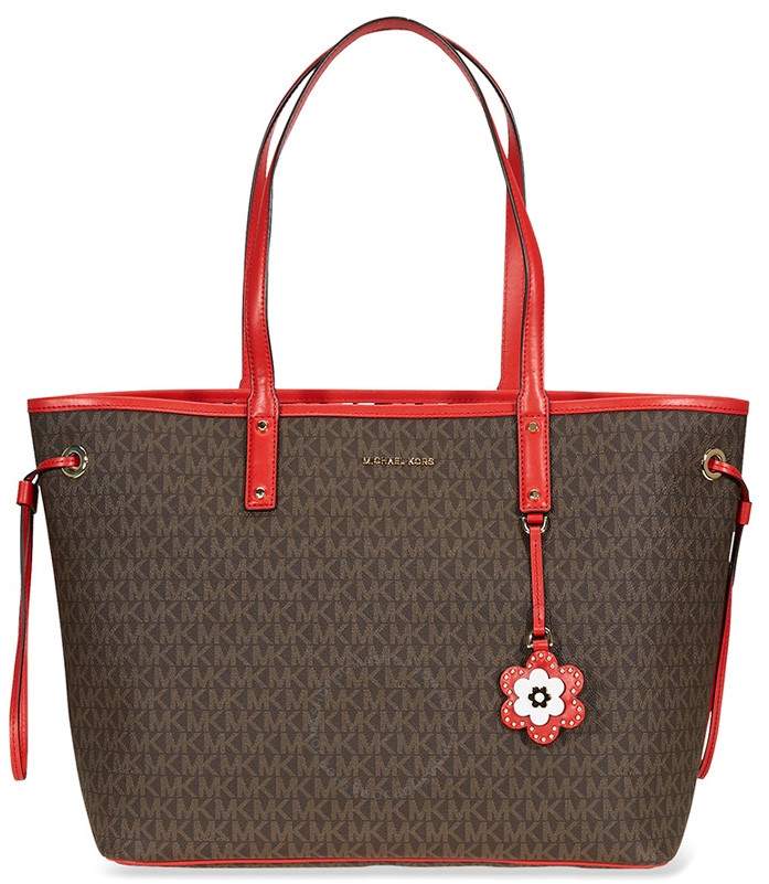 Michael Kors Carter Large Tote- Brown/Begonia - ONE COLOR - STYLE